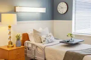 A resident's private room at Roseville Care Center