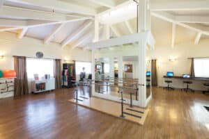 The rehab gym at Roseville Care Center